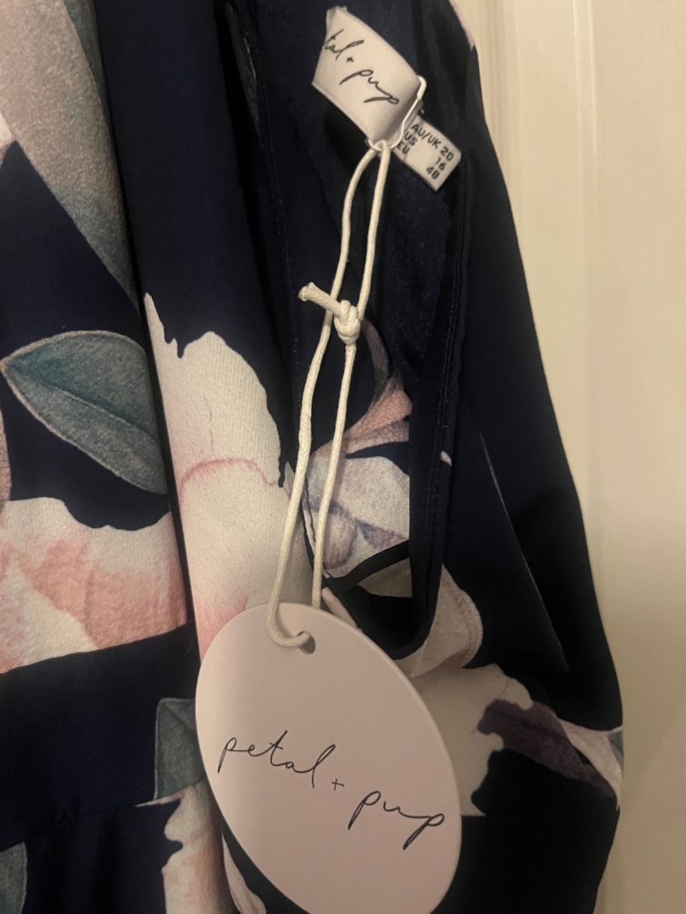 Petal & Pup Navy Floral Halter Midi Dress with Pink Bloom - Picture 4 of 7